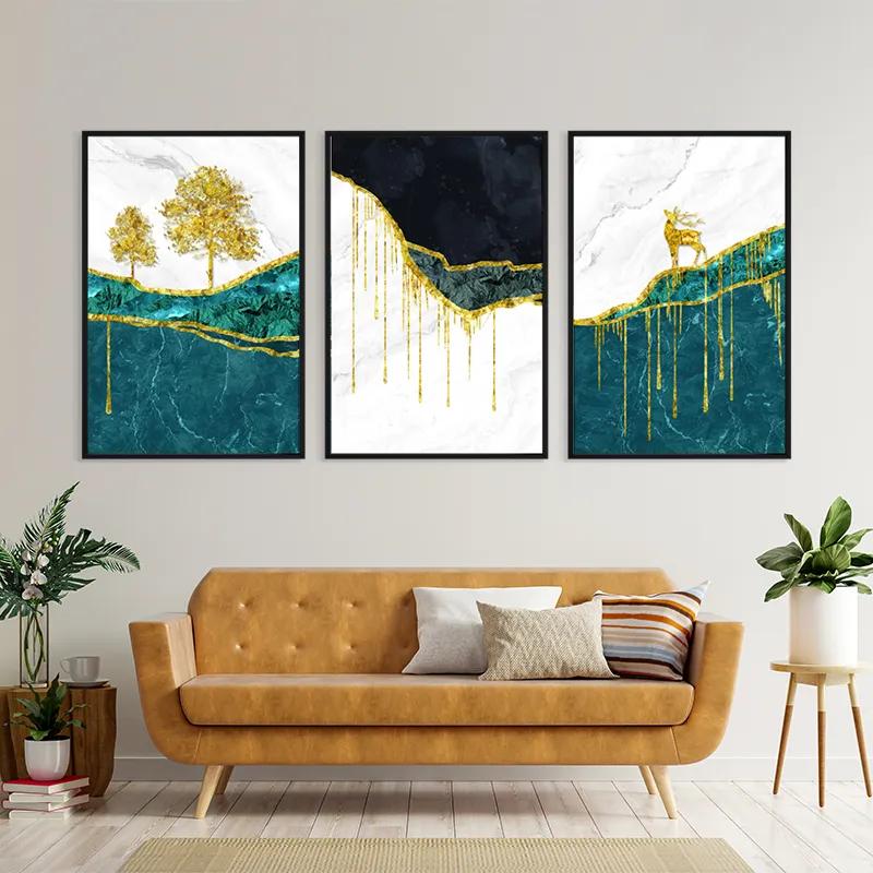 Mehrteiliges Leinwandbild Abstract Downhill mockup 4