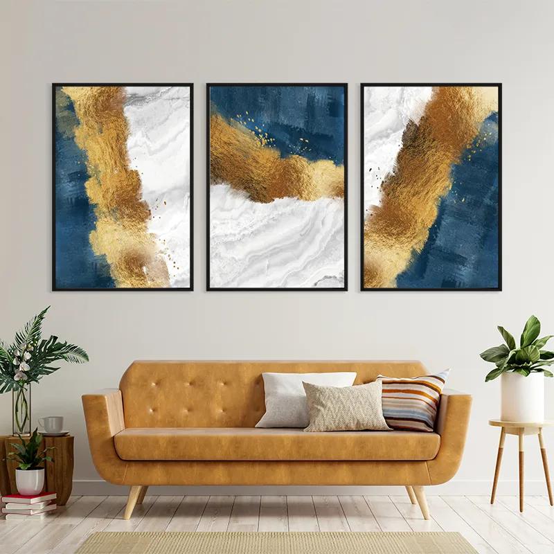 Mehrteiliges Leinwandbild Abstractluend White mockup 4