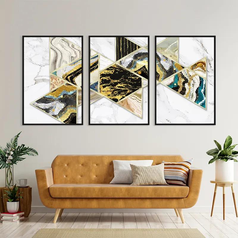 Mehrteiliges Leinwandbild Marble Shapes mockup 4