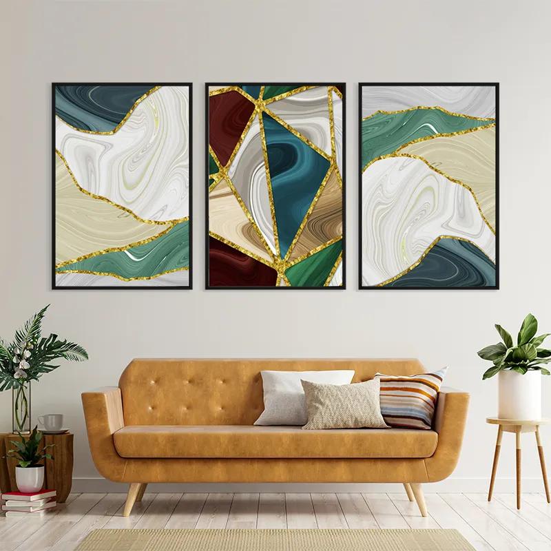 Mehrteiliges Leinwandbild Marble Waves mockup 4