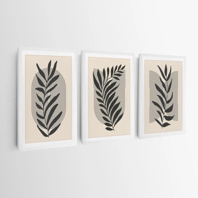 Mehrteiliges Leinwandbild Black Leaf mockup 0