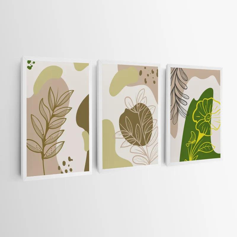 Mehrteiliges Leinwandbild Brown Cream Leaf mockup 0