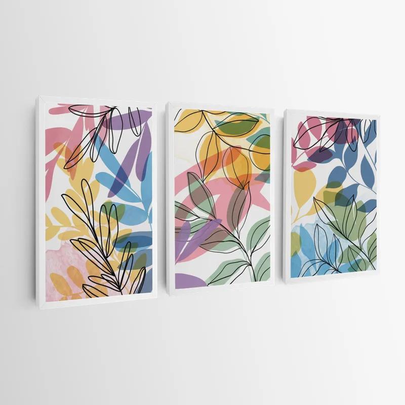 Mehrteiliges Leinwandbild Colorful Leafs mockup 0