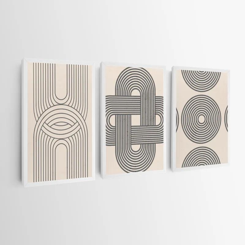 Mehrteiliges Leinwandbild Geometric Cream Design mockup 0