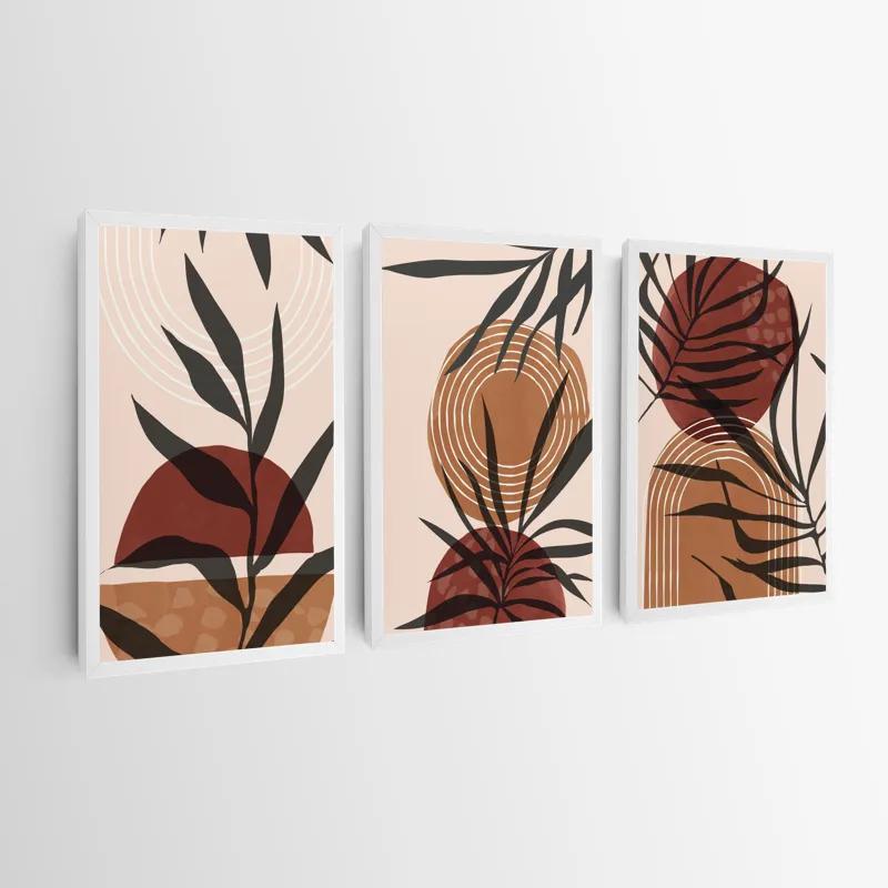 Mehrteiliges Leinwandbild Grey Leaf Orange mockup 0