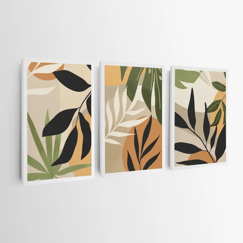 Mehrteiliges Leinwandbild Leaves Organicrt mockup 0