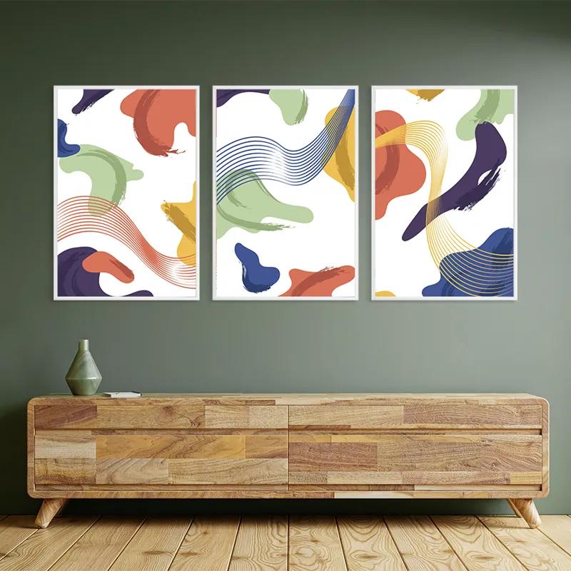 Mehrteiliges Leinwandbild Color Mix Lines mockup 2