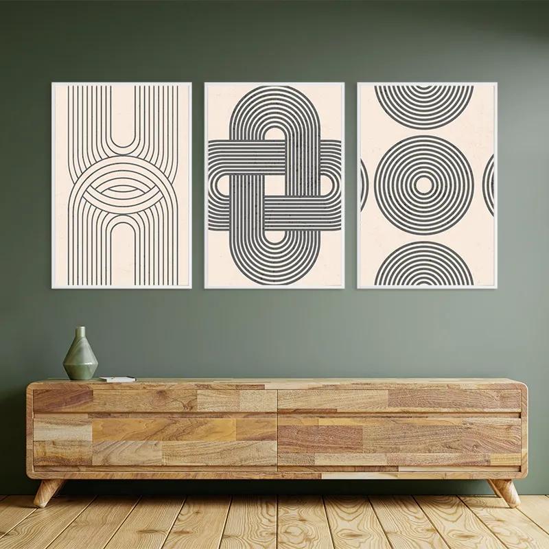 Mehrteiliges Leinwandbild Geometric Cream Design mockup 2