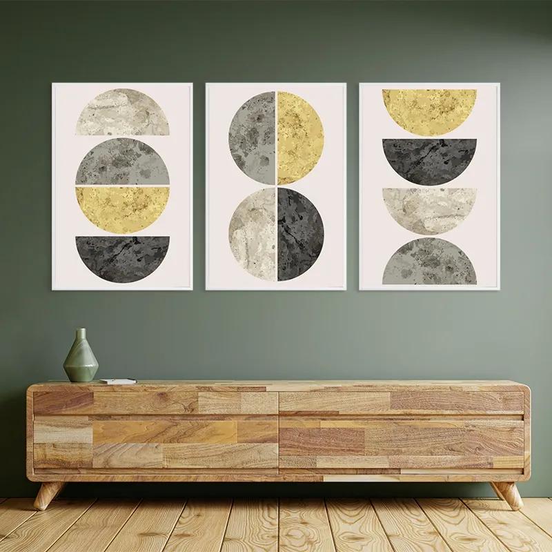 Mehrteiliges Leinwandbild Gold Moons mockup 2