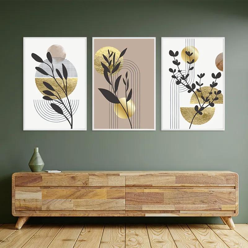 Mehrteiliges Leinwandbild Goldrown Leaf mockup 2