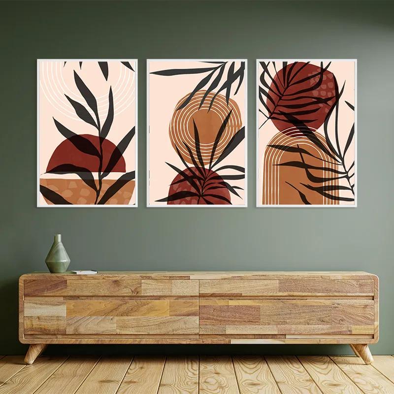 Mehrteiliges Leinwandbild Grey Leaf Orange mockup 2