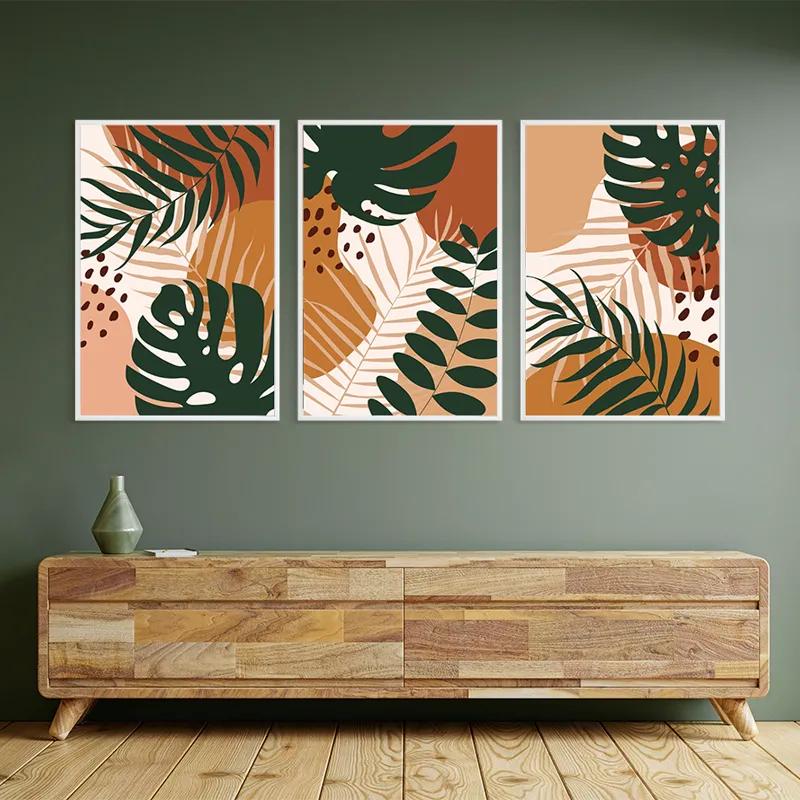 Mehrteiliges Leinwandbild Tropical Green Leaves mockup 2