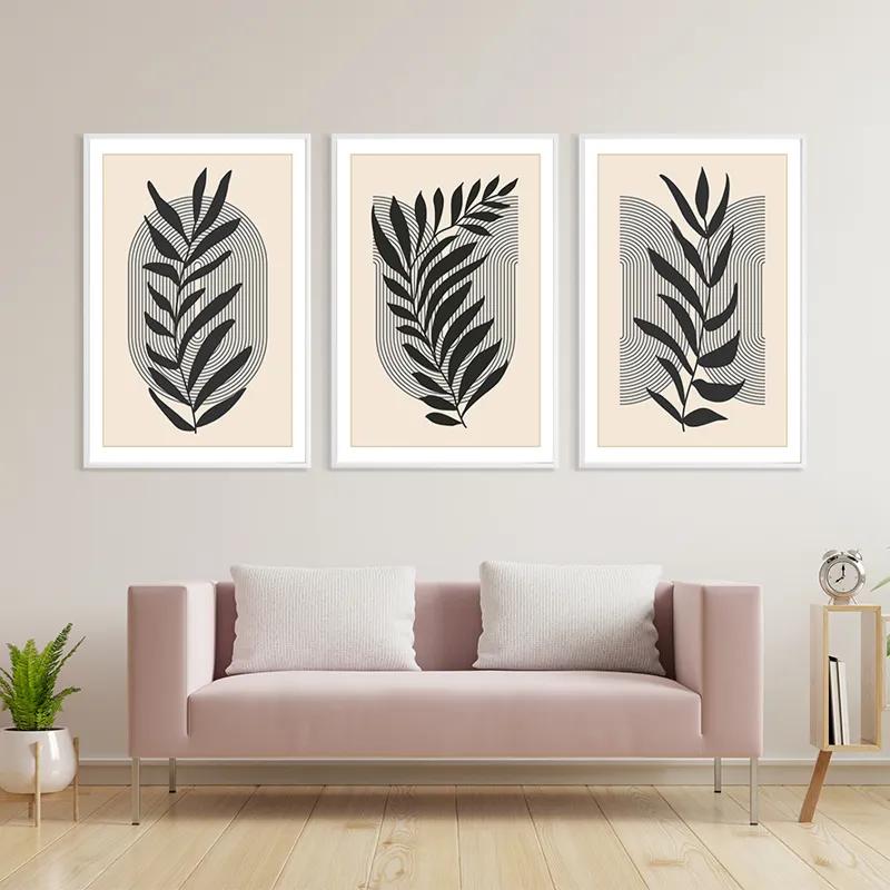 Mehrteiliges Leinwandbild Black Leaf mockup 3