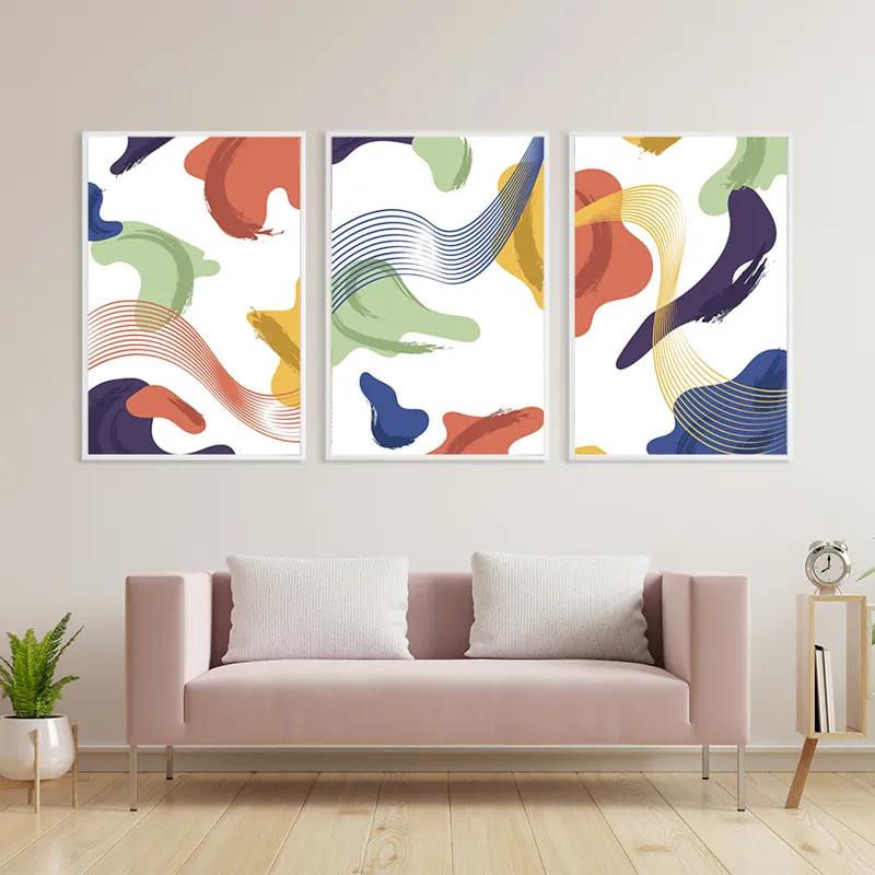 Mehrteiliges Leinwandbild Color Mix Lines mockup 3