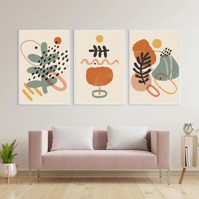 Mehrteiliges Leinwandbild Cream Orangert mockup 3