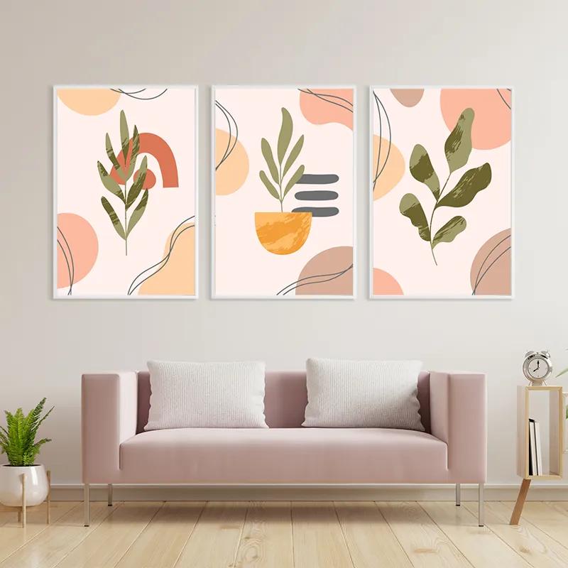 Mehrteiliges Leinwandbild Cute Leaf mockup 3