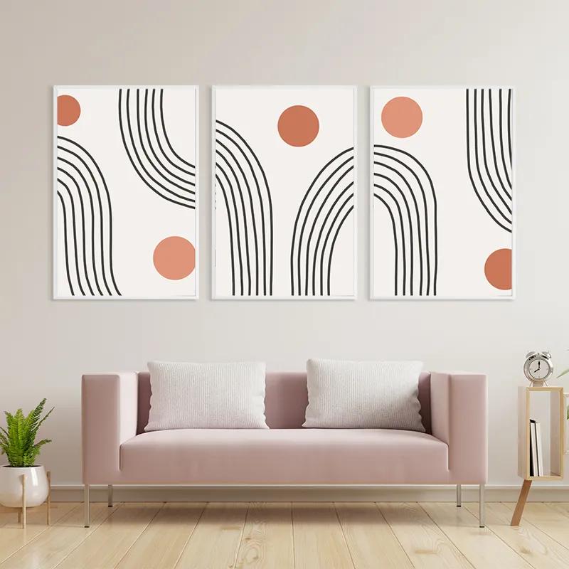 Mehrteiliges Leinwandbild Moonnd Lines mockup 3