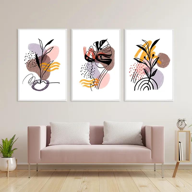 Mehrteiliges Leinwandbild Pretty Leaf mockup 3