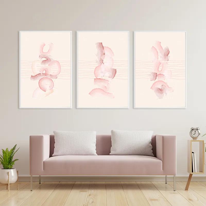 Mehrteiliges Leinwandbild Pretty Pink Shape mockup 3