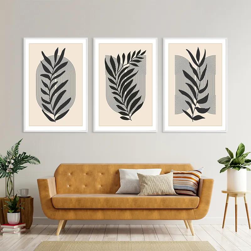 Mehrteiliges Leinwandbild Black Leaf mockup 4