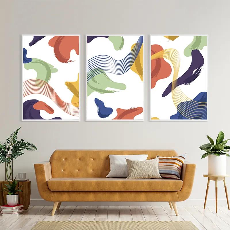 Mehrteiliges Leinwandbild Color Mix Lines mockup 4