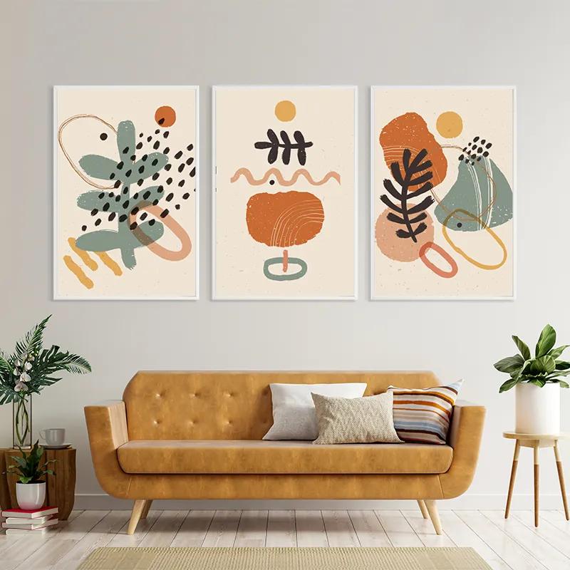 Mehrteiliges Leinwandbild Cream Orangert mockup 4