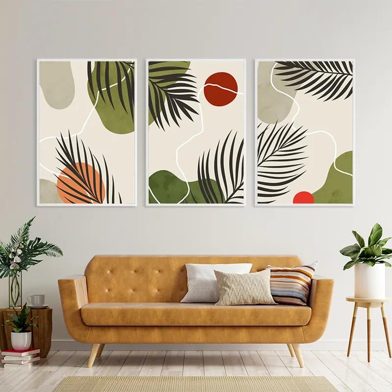 Mehrteiliges Leinwandbild Jungle Leaf mockup 4