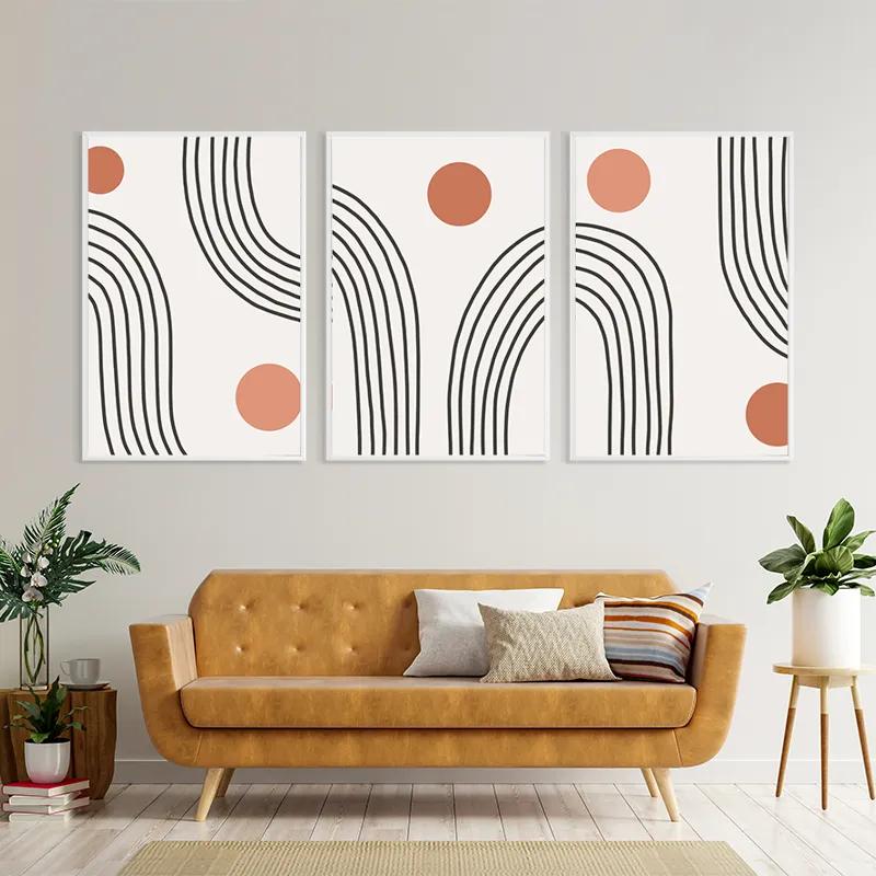 Mehrteiliges Leinwandbild Moonnd Lines mockup 4