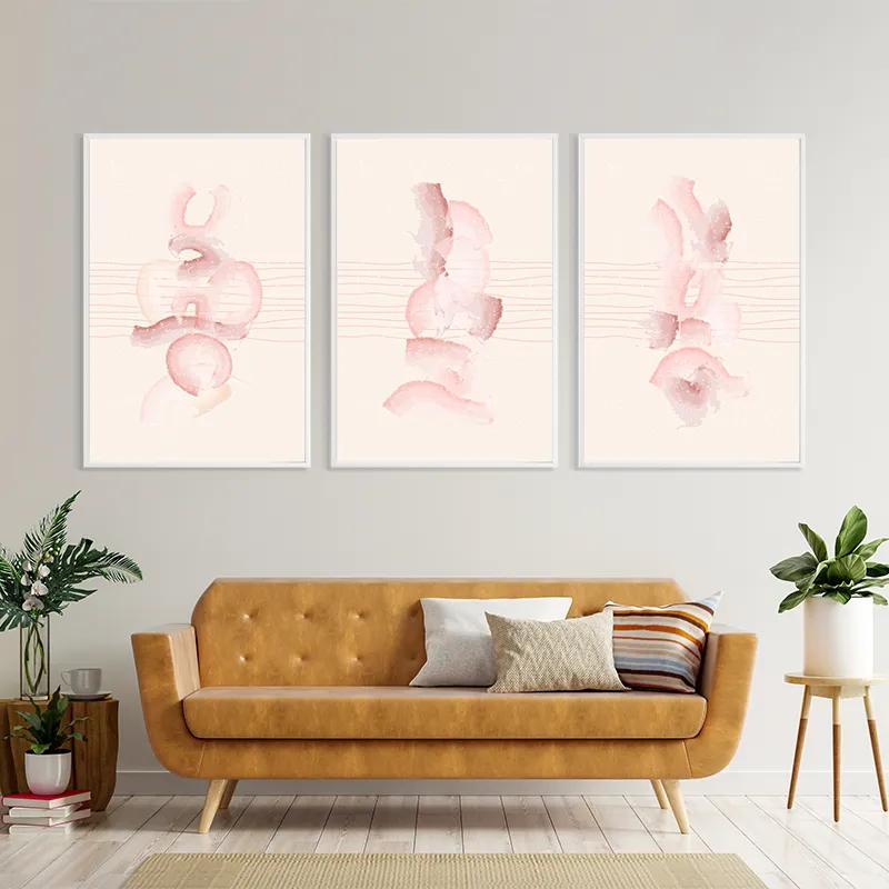 Mehrteiliges Leinwandbild Pretty Pink Shape mockup 4