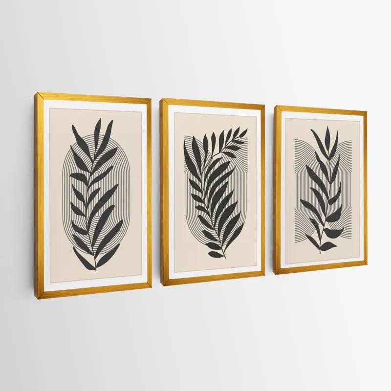 Mehrteiliges Leinwandbild Black Leaf mockup 0