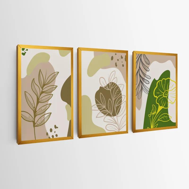 Mehrteiliges Leinwandbild Brown Cream Leaf mockup 0