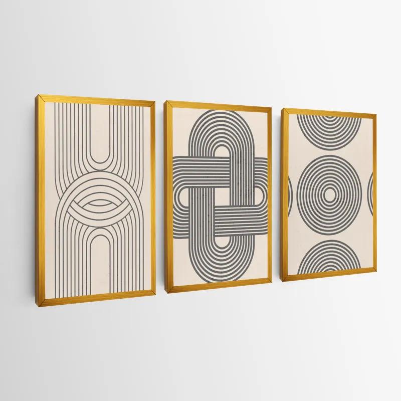 Mehrteiliges Leinwandbild Geometric Cream Design mockup 0