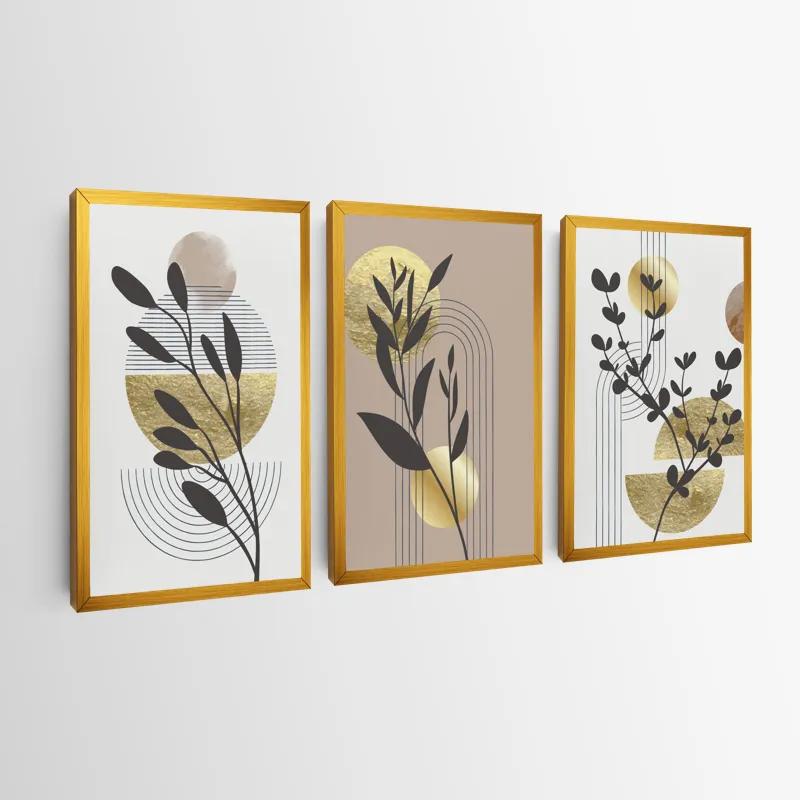 Mehrteiliges Leinwandbild Goldrown Leaf mockup 0