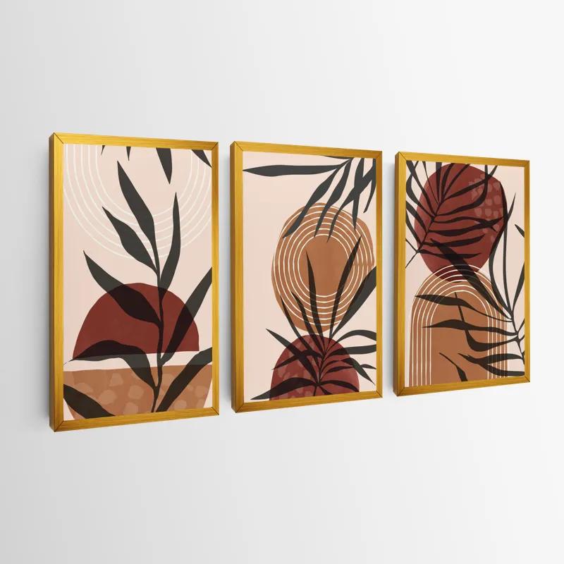 Mehrteiliges Leinwandbild Grey Leaf Orange mockup 0