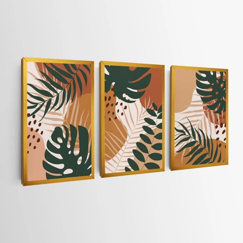 Mehrteiliges Leinwandbild Tropical Green Leaves mockup 0