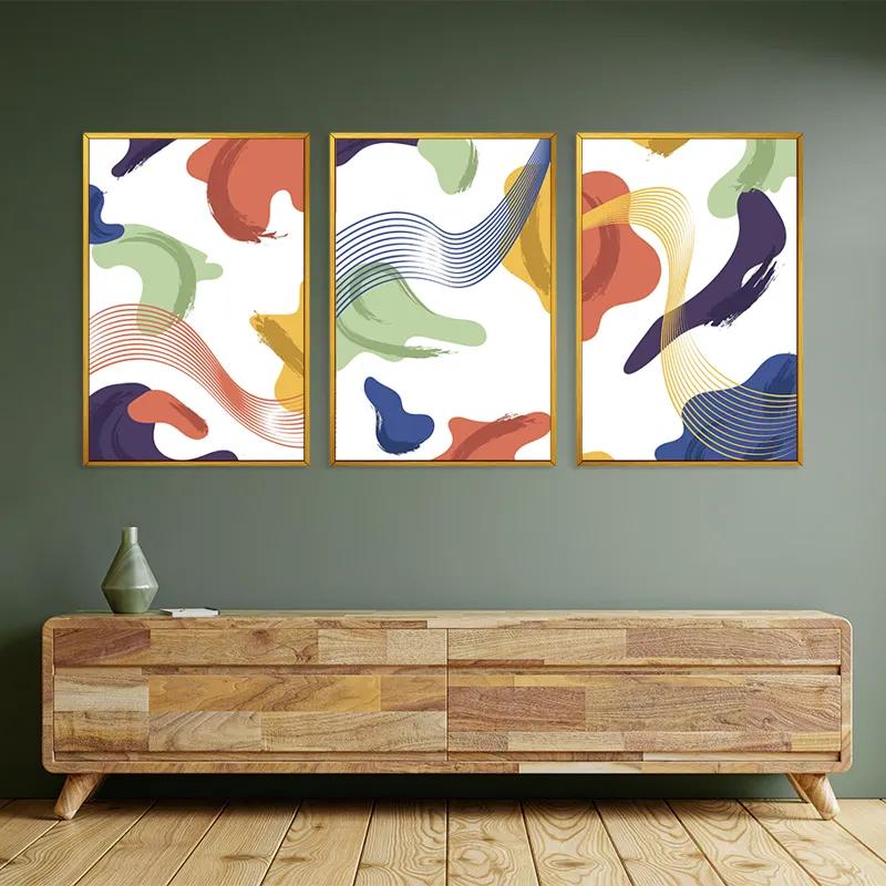 Mehrteiliges Leinwandbild Color Mix Lines mockup 2