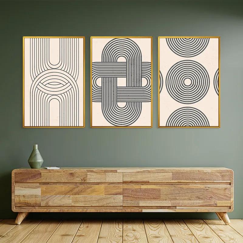 Mehrteiliges Leinwandbild Geometric Cream Design mockup 2