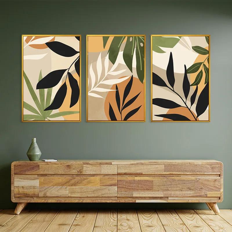 Mehrteiliges Leinwandbild Leaves Organicrt mockup 2