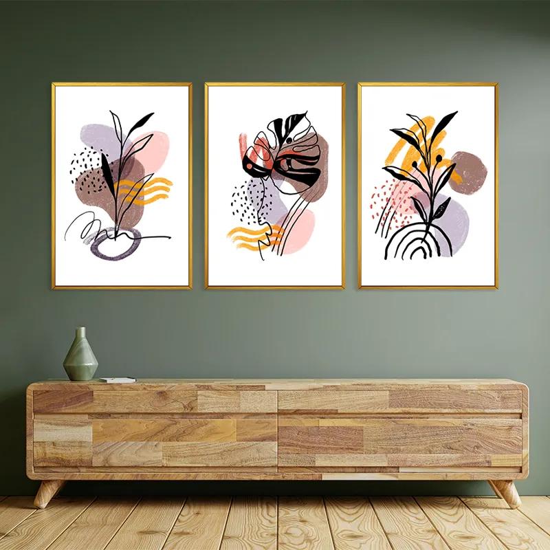 Mehrteiliges Leinwandbild Pretty Leaf mockup 2