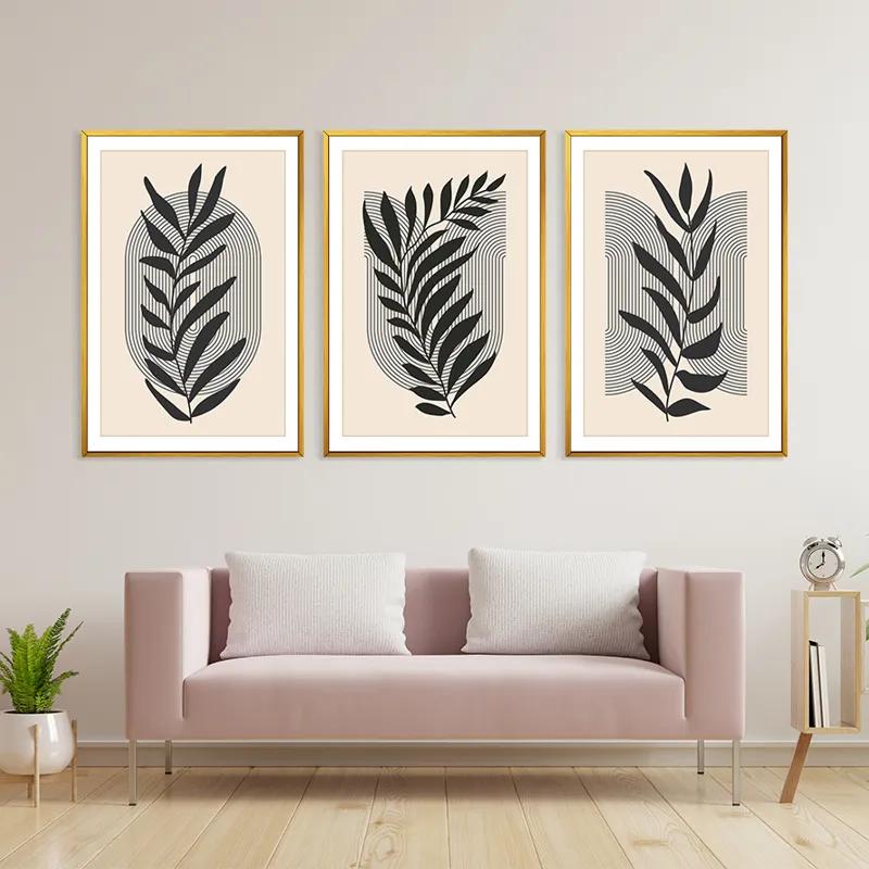 Mehrteiliges Leinwandbild Black Leaf mockup 3