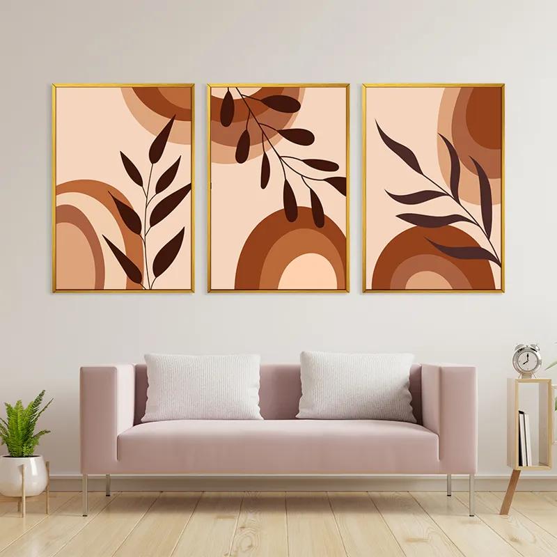 Mehrteiliges Leinwandbild Brownbstract mockup 3