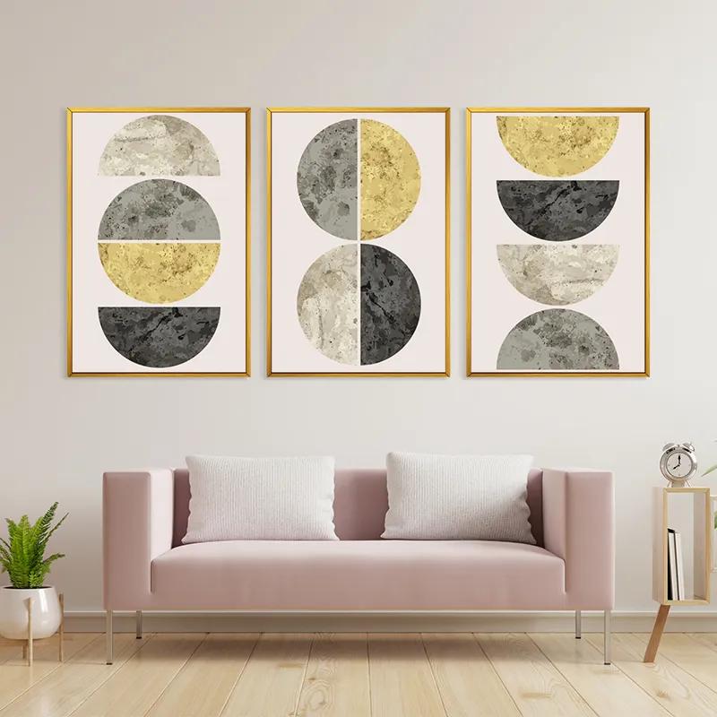 Mehrteiliges Leinwandbild Gold Moons mockup 3