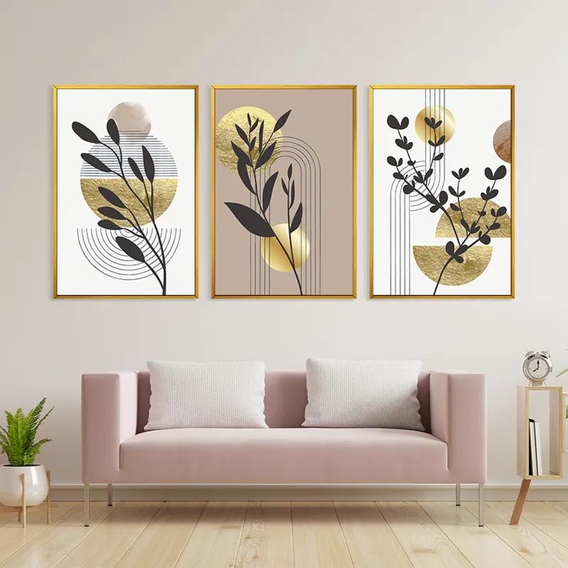 Mehrteiliges Leinwandbild Goldrown Leaf mockup 3