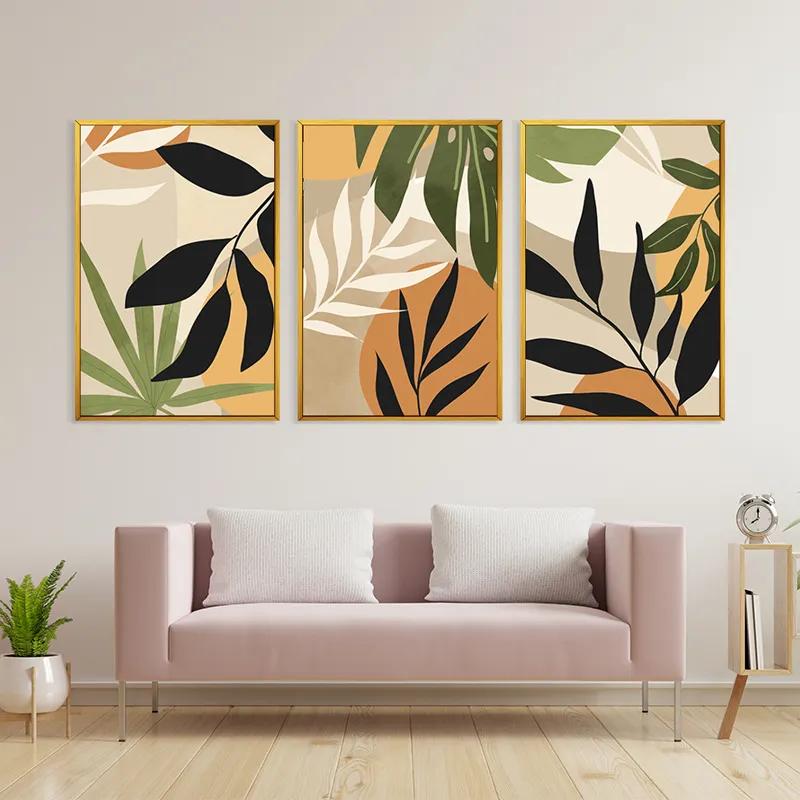 Mehrteiliges Leinwandbild Leaves Organicrt mockup 3