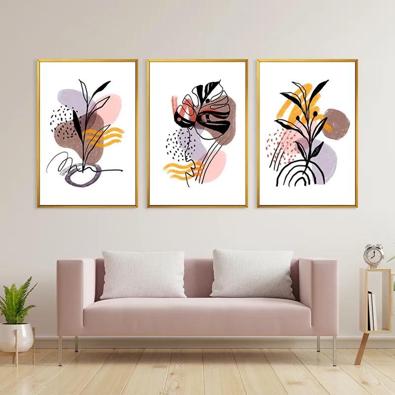 Mehrteiliges Leinwandbild Pretty Leaf mockup 3