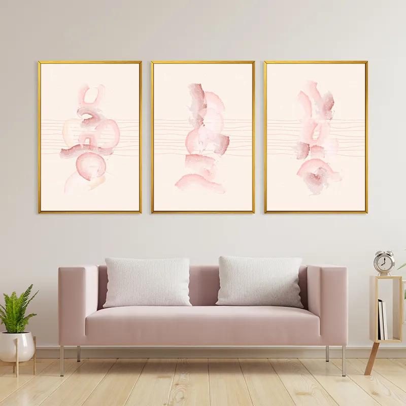 Mehrteiliges Leinwandbild Pretty Pink Shape mockup 3