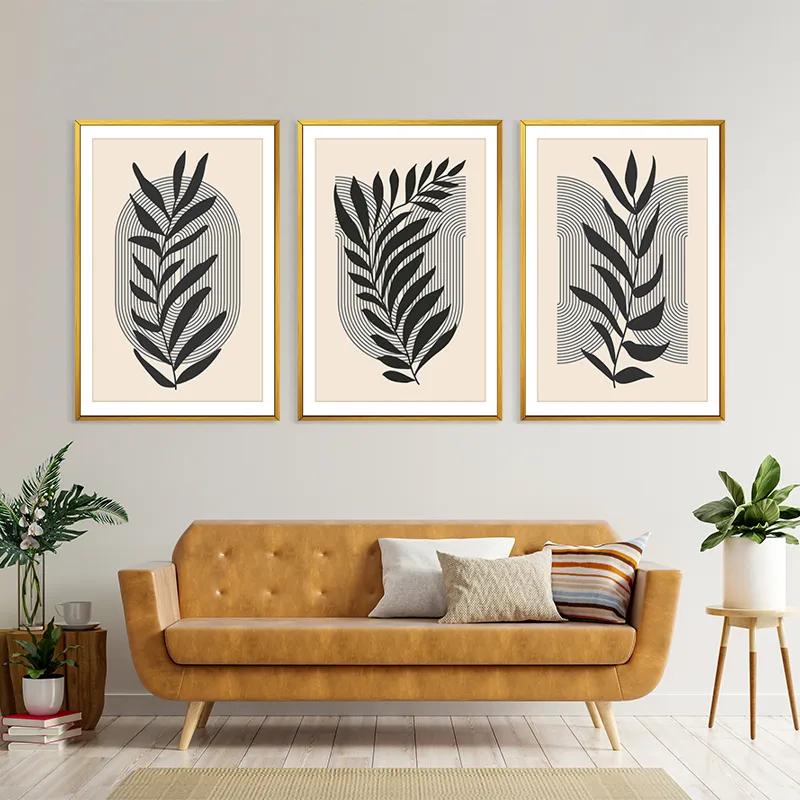 Mehrteiliges Leinwandbild Black Leaf mockup 4