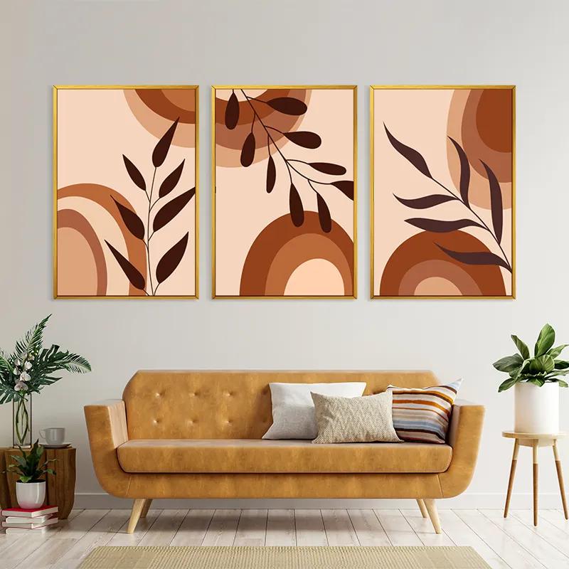 Mehrteiliges Leinwandbild Brownbstract mockup 4