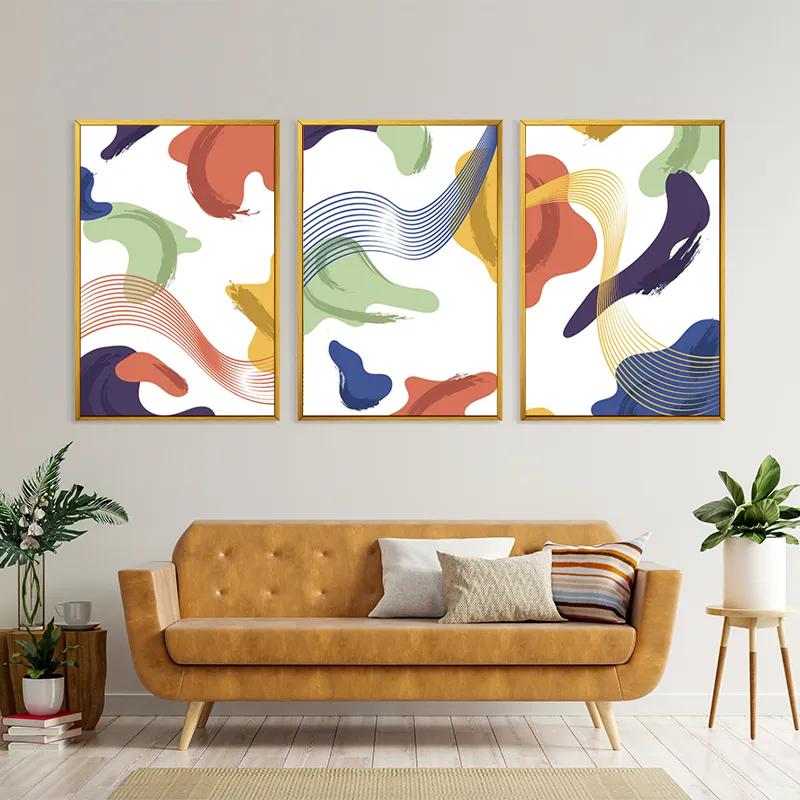 Mehrteiliges Leinwandbild Color Mix Lines mockup 4