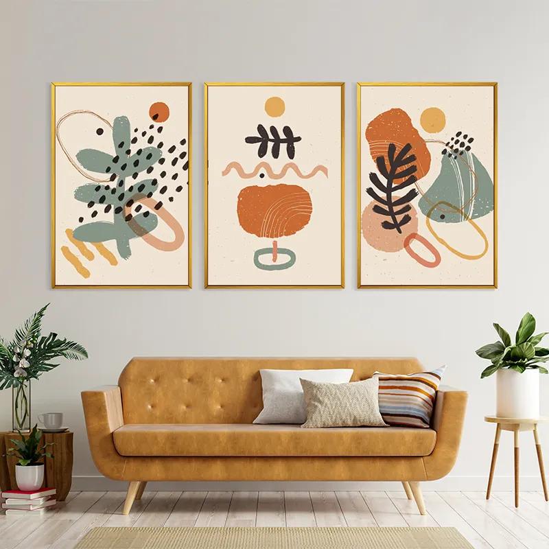 Mehrteiliges Leinwandbild Cream Orangert mockup 4